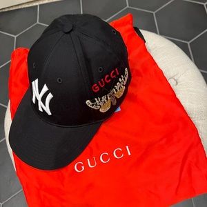 Authentic Gucci NY Yankees Butterfly Embroidered Cap